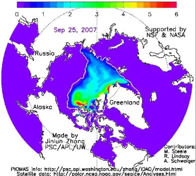 Le pôle nord en eau libre cet été ?