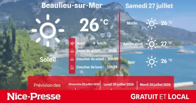 Météo à Beaulieu-sur-Mer : quel temps et quelles températures le samedi 27 juillet ?